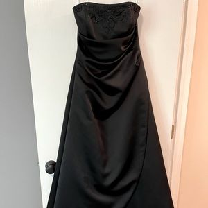 Black full length bridesmaid dress